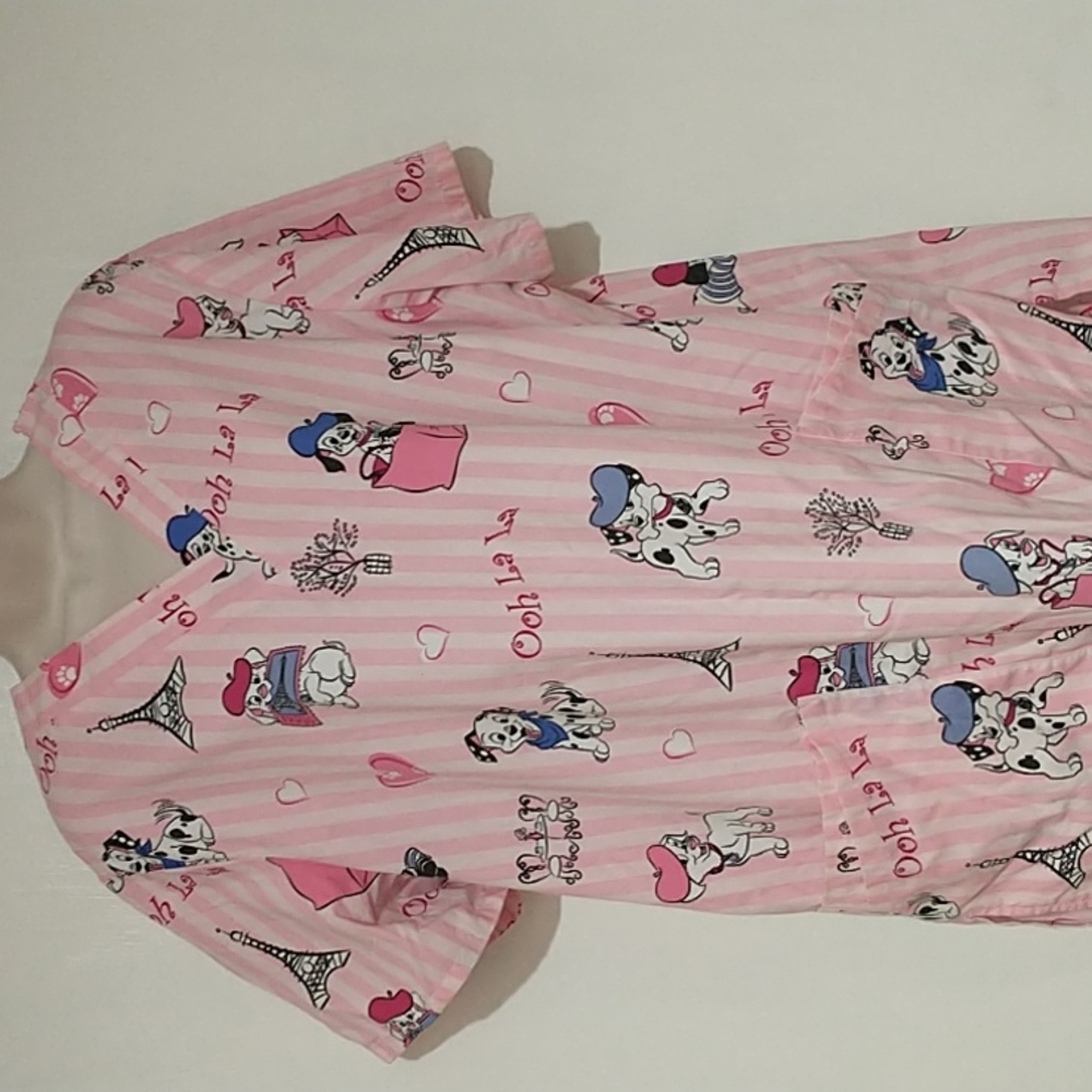 DISNEY 101 DALMATIANS/ "OOH LA LA" NURSE SCRUB Size LARGE - Picture 2 of 7